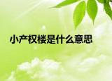 小產(chǎn)權(quán)樓是什么意思