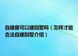 自建房可以建別墅嗎（怎樣才能合法自建別墅介紹）