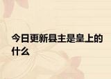 今日更新縣主是皇上的什么