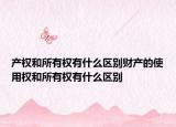 產(chǎn)權(quán)和所有權(quán)有什么區(qū)別財(cái)產(chǎn)的使用權(quán)和所有權(quán)有什么區(qū)別