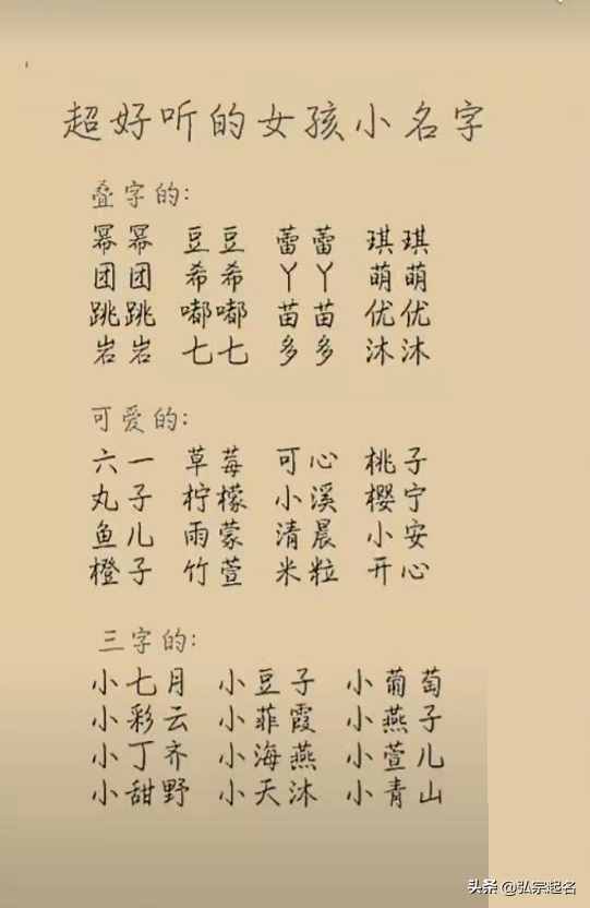 寶寶小名：越叫越好聽(tīng)的女孩小名