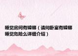睡覺房間有蟑螂（請問臥室有蟑螂睡覺危險么詳細介紹）