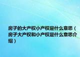 房子的大產(chǎn)權(quán)小產(chǎn)權(quán)是什么意思（房子大產(chǎn)權(quán)和小產(chǎn)權(quán)是什么意思介紹）