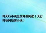 葉天行小說全文免費閱讀（天行 葉秋風(fēng)所著小說）