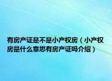有房產證是不是小產權房（小產權房是什么意思有房產證嗎介紹）