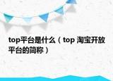 top平臺(tái)是什么（top 淘寶開放平臺(tái)的簡稱）