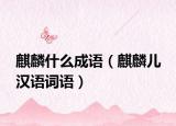 麒麟什么成語（麒麟兒 漢語詞語）