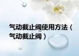 氣動截止閥使用方法（氣動截止閥）