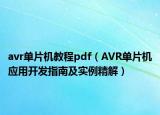 avr單片機教程pdf（AVR單片機應(yīng)用開發(fā)指南及實例精解）