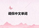 調(diào)侃中文單詞