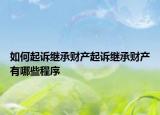 如何起訴繼承財產(chǎn)起訴繼承財產(chǎn)有哪些程序