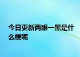 今日更新兩眼一黑是什么梗呢