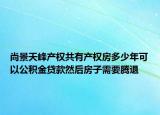尚景天峰產(chǎn)權(quán)共有產(chǎn)權(quán)房多少年可以公積金貸款然后房子需要騰退