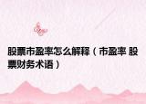 股票市盈率怎么解釋（市盈率 股票財務術語）