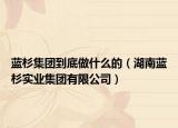 藍杉集團到底做什么的（湖南藍杉實業(yè)集團有限公司）