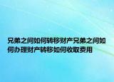 兄弟之間如何轉(zhuǎn)移財(cái)產(chǎn)兄弟之間如何辦理財(cái)產(chǎn)轉(zhuǎn)移如何收取費(fèi)用