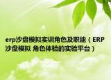 erp沙盤模擬實訓(xùn)角色及職能（ERP沙盤模擬 角色體驗的實驗平臺）