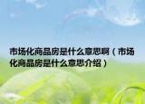 市場化商品房是什么意思?。ㄊ袌龌唐贩渴鞘裁匆馑冀榻B）