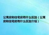 公寓房和住宅房有什么區(qū)別（公寓房和住宅房有什么區(qū)別介紹）