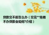 貸款交不起怎么辦（交完**拖著不辦貸款會如何?介紹）