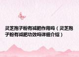 靈芝孢子粉有減肥作用嗎（靈芝孢子粉有減肥功效嗎詳細(xì)介紹）