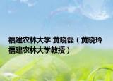 福建農林大學 黃曉磊（黃曉玲 福建農林大學教授）