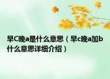 早C晚a是什么意思（早c晚a加b什么意思詳細(xì)介紹）