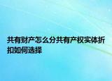 共有財產怎么分共有產權實體折扣如何選擇