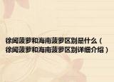 徐聞菠蘿和海南菠蘿區(qū)別是什么（徐聞菠蘿和海南菠蘿區(qū)別詳細(xì)介紹）