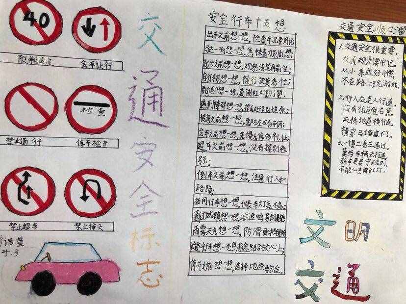 文明交通你我同行手抄報，遵守交通信號安全文明出行