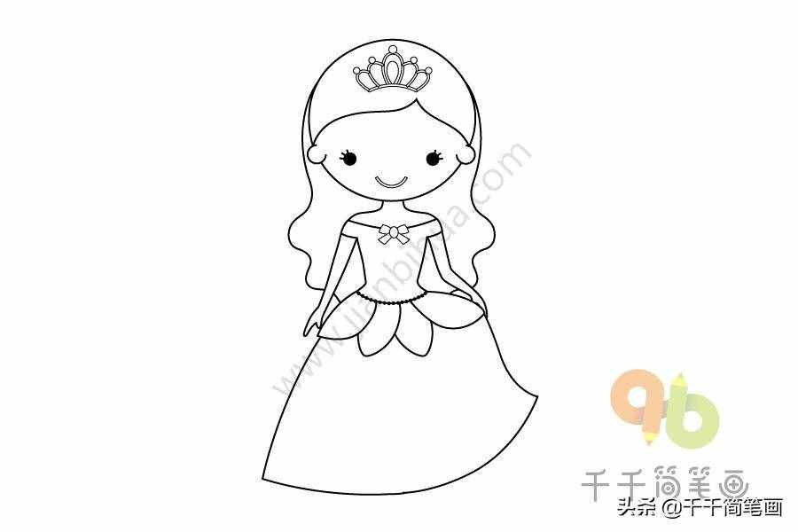 12種簡(jiǎn)單漂亮的小公主簡(jiǎn)筆畫(huà)，值得收藏！