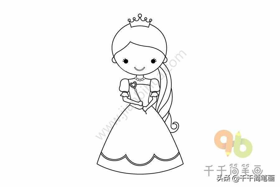 12種簡(jiǎn)單漂亮的小公主簡(jiǎn)筆畫(huà)，值得收藏！