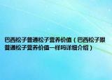 巴西松子普通松子營養(yǎng)價(jià)值（巴西松子跟普通松子營養(yǎng)價(jià)值一樣嗎詳細(xì)介紹）