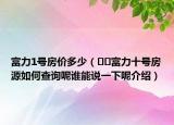 富力1號(hào)房?jī)r(jià)多少（??富力十號(hào)房源如何查詢呢誰(shuí)能說(shuō)一下呢介紹）