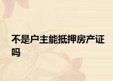 不是戶(hù)主能抵押房產(chǎn)證嗎