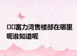 ??富力灣售樓部在哪里呢誰知道呢