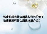 鐵皮石斛有什么用途和營養(yǎng)價值（鐵皮石斛有什么用途詳細介紹）