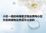 小區(qū)一樓的商鋪要交物業(yè)費嗎小區(qū)外的商鋪物業(yè)費是怎么收的