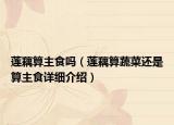 蓮藕算主食嗎（蓮藕算蔬菜還是算主食詳細(xì)介紹）