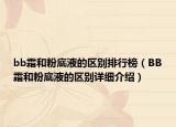 bb霜和粉底液的區(qū)別排行榜（BB霜和粉底液的區(qū)別詳細(xì)介紹）