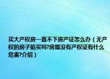 買(mǎi)大產(chǎn)權(quán)房一直不下房產(chǎn)證怎么辦（無(wú)產(chǎn)權(quán)的房子能買(mǎi)嗎?房屋沒(méi)有產(chǎn)權(quán)證有什么危害?介紹）