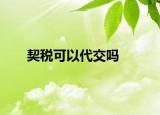 契稅可以代交嗎