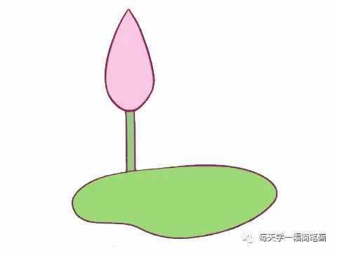 每天學一幅簡筆畫--荷花簡筆畫的畫法步驟