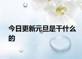 今日更新元旦是干什么的