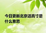 今日更新北京話真寸是什么意思