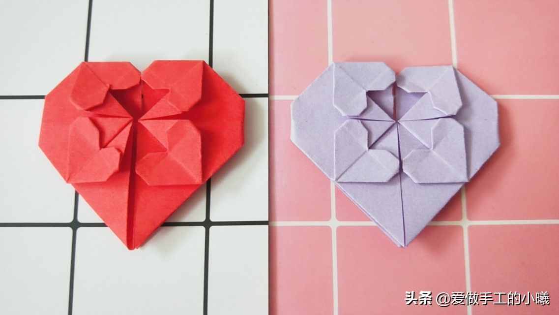別致的愛(ài)心折紙教程，五顆愛(ài)心并存，簡(jiǎn)單又好看