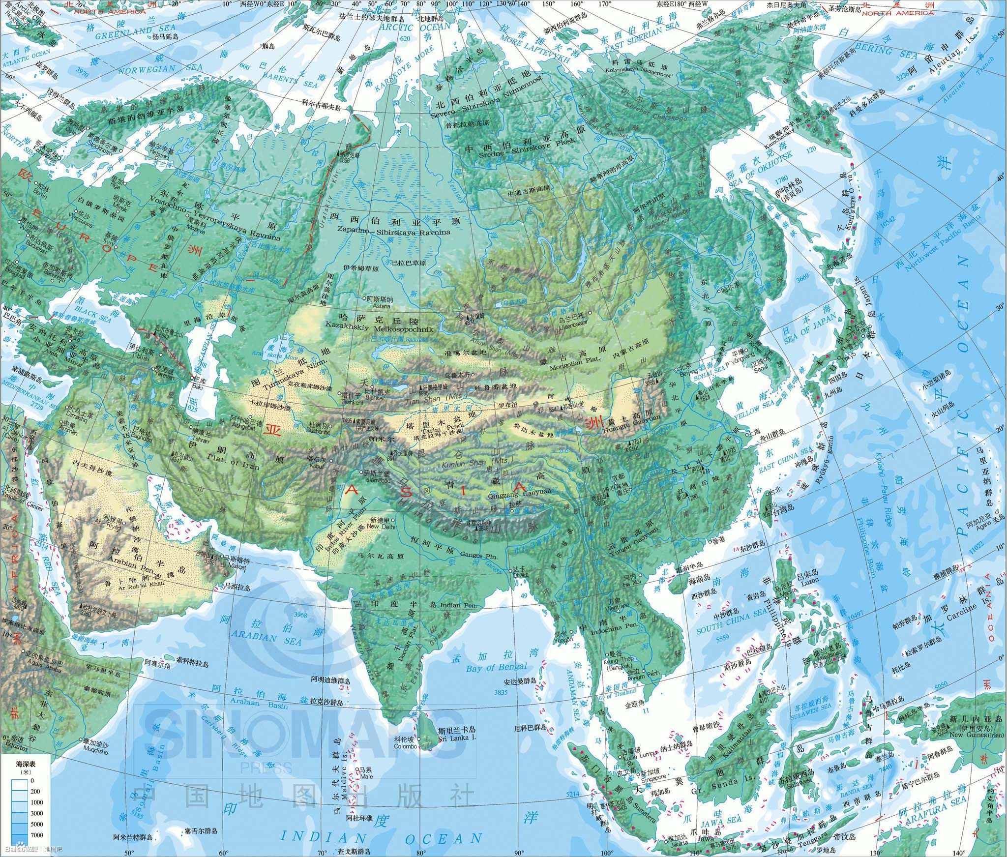 世界七大洲、四大洋