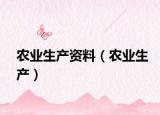 農(nóng)業(yè)生產(chǎn)資料（農(nóng)業(yè)生產(chǎn)）