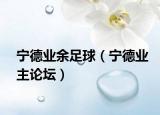 寧德業(yè)余足球（寧德業(yè)主論壇）