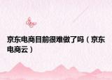 京東電商目前很難做了嗎（京東電商云）